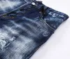 DSQ İnce Mavi Erkekler Kot Hool Guy Jeans Delik Klasik Hip Hop Rock Moto Sıradan Tasarım Sıkıntılı Denim DSQ2 Kot 397