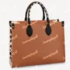 5A Borsa Onthego Borse da viaggio Borse firmate Borsa tote grande firmata Mommy Shopping 41 cm 35 cm 25 cm Borsa tote con logo in rilievo in vera pelle Borsa firmata da donna