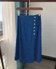 Skirts EOS2023 Summer Women Cherry Printed Wrap Midi Skirt Vintage Polka Dots French Pairs Fashion