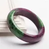 Bangle Top Quality Genuine Natural Red Green Zoisite Stone Women Man Fashion Inner Diameter 56mm