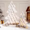 Decorazioni natalizie Pupazzo di neve bianco Alce Lampada per albero a LED Decorazione luminosa Ornamenti regalo per 2023 anni Forniture artigianali