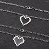 Pendentif Colliers 1 paire Pixel Noir Creux Coeur Pour Femmes Hommes Romantique Couple Amour Ras Du Cou Collier Long Chandail Chaînes Bijoux