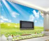 Wallpapers Wall Paper 3 D Custom Mural Dream Flower Blue Sky And White Cloud Grass Butterfly Home Decor Po Wallpaper For Bedroom Walls