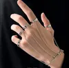 Anel de pulseira de corrente anel de um anel de uma peça para homens e mulheres anel punk de hip hop