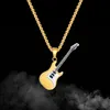 Kedjor par stål personliga hängsmycken rostfritt gitarr korshängen halsband med bilder flickor locket halsbaschains