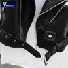 Women's Vests Vangull PU Leather Waistcoat Solid Women Motorcycle Spring Autumn High Quality Sleeveless Zipper Tops 230506