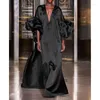 Casual Dresses EWSFV 2023 Fashion Design Women Sexy Lotus Leaf Sleeve V Neck Party Trend Sense Long Dress