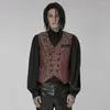 Gilet da uomo PUNKRAVE Gilet Splendido gotico gotico semplice tessuto jacquard effetto 3D modello Paert gilet da cena