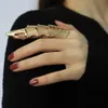 Fashion Cool Boy Punk Gothic Rock Scroll Joint Band Rings Armor Finger Metal Full Ring gold silvery Bronze color