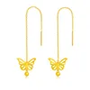 Kolczyki Dangle Oryginalna 18 -karatowa kropla motyla dla kobiet prosta design długie kolczyki frędzlowe prezenty biżuterii