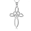 Hanger kettingen mode eenvoudige zilveren kleur viking Celtic knoop kruis infinity hart liefde ketting sieraden geschenken voor mannen vrouwen