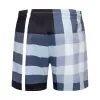 2023Men shorts Beach Swimming Trunks Blue Yellow and black Check stripe brand 100% cotton alphabet print street clothing High Street style