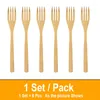 Flatware Sets 6/12/24/36 Pcs/ Pack Bamboo Wood Cutlery Set Spoon Knifes Forks Reusable Natural Eco-Friendly Zero Waste