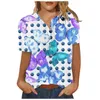 Chemisiers pour femmes T-shirts Chemises pour femmes Street Fashion Womens Tops à manches courtes Dressy Summer Casual Graphic Floral Imprimé Trendy