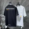 남성 티셔츠 디자이너 올바른 크롬 // 하트 레터 그라디언트 컬러 파워 팩 짧은 슬리브 Tshirt whew