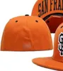 Pronto Stock Wholesale de alta qualidade San Diego Sport Team equipado Caps SF Brim plana em chapéus de campo Tamanho completo do design fechado 7- Tamanho 8 de beisebol ajustado Gorra Casquette A0