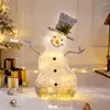 Decorazioni natalizie Pupazzo di neve bianco Alce Lampada per albero a LED Decorazione luminosa Ornamenti regalo per 2023 anni Forniture artigianali