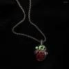 Pendant Necklaces Hip Hop Rock Red Heart For Men Chain Retro Personality Opening Luminous Necklace Gothic Jewelry