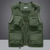 Men's Vests Summer Men Unloading Tactical Vest Coat Casual Men's Pographer Waistcoat Mesh Work Sleeveless Jacket Tools Pocket Vest 5XL 230506