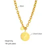 Pendant Necklaces DIEYURO 316L Stainless Steel Gold Color Hip Hop Round Portrait Coin Necklace For Women Men Fashion Trend Girl Jewelry Gift Joyas 230506