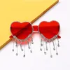 Occhiali da sole Cuore Occhiali Y2k Donna Con Strass Nappina PartyGlasses Beach DXAA