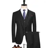 Herenpakken heren modebedrijf casual kleding groomsman driedelige pak blazers jasbroek broek broek vest sets