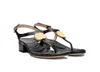 designer slippers Leather Thong Sandal fashion Marmont Leather Sandals low block heel mules with golden hardware