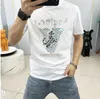 Designer-T-Shirt für Herren Kurzärmliges T-Shirt Europäische Station für Herren Große Größe Europäische und amerikanische Modemarke Sequin Silk Cotton Top Underlay T-Shirt T-Shirt