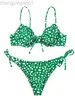 Designer Fashion New Sexy Split Bikini Women's Swimsuit Polka Dot Braided Rope Triangle Bag Swimsuit 2023 New T Shirt Tops