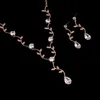 Подвесные ожерелья Emmaya Rose Gold Color Cirstal Кристаллические свадебные украшения наборы листьев колье колье колье для женщин свадебное орнамент для женщин 230506