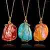 Pendant Necklaces Colored Women Necklace Big Natural Stones For Wholesale Chain 10 Pcs/lot