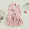 Clothing Sets 2023-02-14 Lioraitiin 0-7Years Kids Baby Girl 3Pcs Summer Outfit Camisole Elastic Pleated Skirt Sleeveless Jacket Set