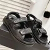 Designer Women Sandals Quilted Leather Dad Slides Platform Summer Beach Slipper Size 35-41