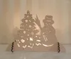 Décorations de Noël en bois bricolage bonhomme de neige arbres lumières cadeau