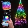 クリスマスの装飾USB LED TRING STRING LIGHT for Tree Decor Smart BluetoothXMas Lightsアプリリモコン装飾