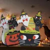 Present Wrap 5st Happy Halloween Candy Bag Cookie Bags Biscuits Snack Paper Packaging med 3D Card Supplies