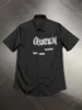 Queen Mens Designer Shirts Brand Clothing Men Shorts Sleeve Dress Shirt Hip Hop Style High Quality Cotton Tops 10639