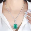 Ожерелья с подвесками KQDANCE Woman Lab Emerald Gemstone Gem For All match CZ Diamond Tennis Chain с зеленым камнем Свадебные украшения 230506