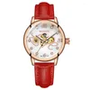 Wristwatches 2023 Mechanical Watch Hollow Women's Fashion Elegant Ladies Casual Automatic Leather Strap Simple Design