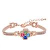 Bangle BN-00177 2023 I Crystal Clover Cuff Armband Rose Gold Plated Jwellery for Women Dainty Armband Personliga gåvor