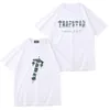 TR Apstar T-shirt Men Summer Trapstar T-shirt Regenboog handdoek Borduurwerk Decoderen Men Dames T-shirt Mannen Zwart witte ronde nek T-shirts