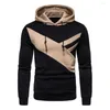 Men's Hoodies Men Hoodie Sweatshirt Contrast Colors Hat Young Wear Resistant Spring For Daily Male Clothing