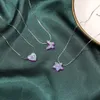 Collares colgantes Color romántico Cadena de clavícula de resina para mujeres estrellas modernas Love Butterfly Fashion Jewelry Girl Gift 230506