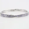 Bangle BN-00075 designer för kvinnor lyxiga bulkartiklar grossist silverpläterade smycken mode kvinnors korsade strassarmband