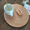 Organizzazione per riporre la cucina Tavolo nordico Vassoio da caffè in legno Cibo Torta Pane Vino Organizzatore Decorazione di gioielli Casa