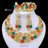 Pendant Necklaces vintage Opal Jewelry Sets Earrings Necklace Set For Women Charm Bracelet Gold Plated Bride Wedding Party 230506