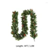 Fleurs décoratives QWE123 Ornement de guirlande de Noël créatif avec 30 lumières LED Décor de cheminée de Noël Rotin Artificiel Vigne Arbre O