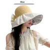 Cappelli larghi cappelli a secchio Cappello Anti-uv Sun Sun Sun a cupola vuota Decorazione Bowknot Processo di goffi di moda estivi Accessori di moda estiva