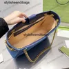 Totes Denim Marmont Tote Bag Canvas Chain Shoulder Bags Genuine Leather Handbags Large Capacity Shopping Bags Cross Body Purse Fashion Letter Golden Hardware