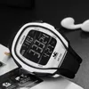 Polshorloges digitale lcd heren geschenken 50m duiken rubberen riem datum alarm stopwatch witte mode buiten sport horloge